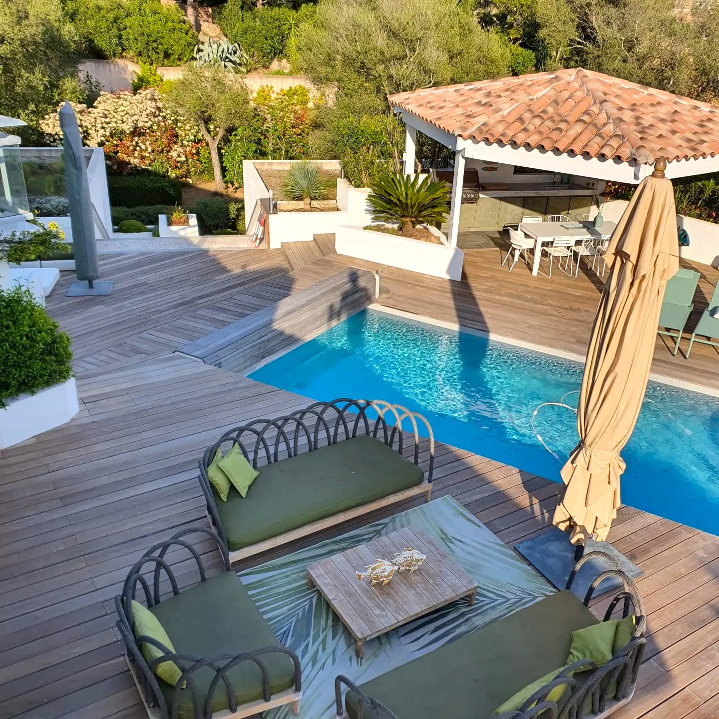 terrasse  - piscine - villa ST CYPRIEN - PORTOVECCHIACCIO